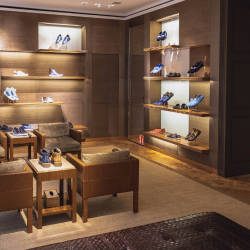 Interior of footwear retail store